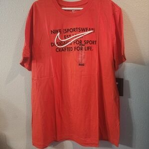 Nike Front Logo Designed For Sport Crafted For Life Athletic Sport Tee Shirt